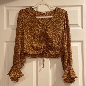 Altard State (S) Cheetah Print Crop Blouse